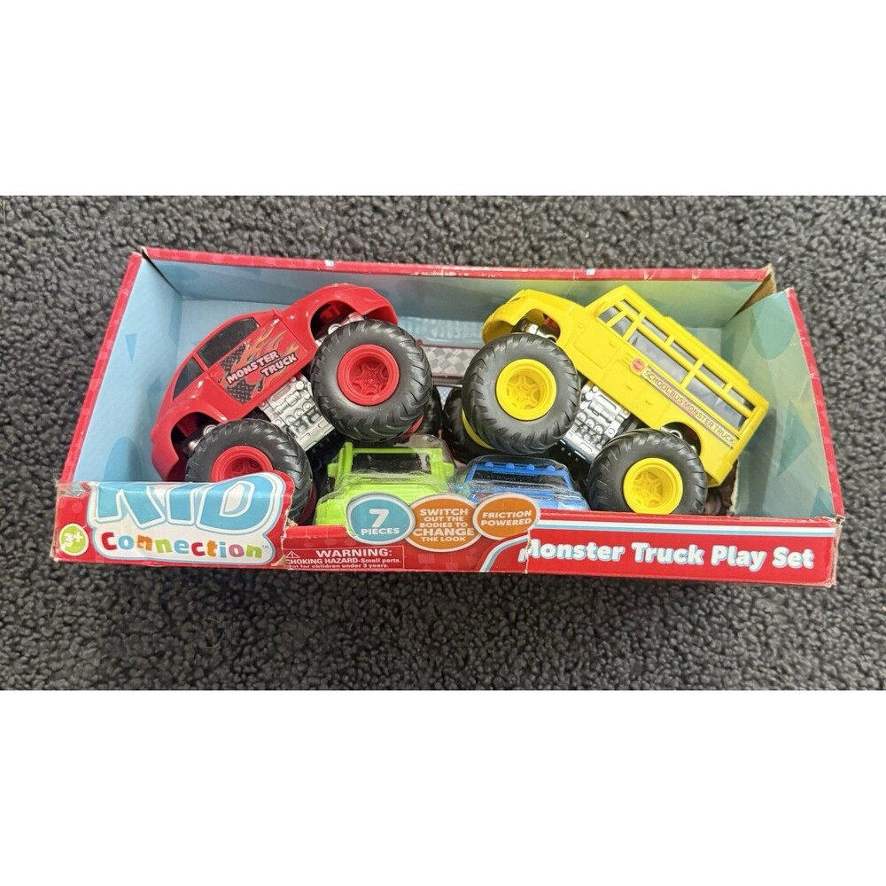 New Monster Truck Play Set Kids Connection 4 Bodies Jam Toys Cars 2 SETS